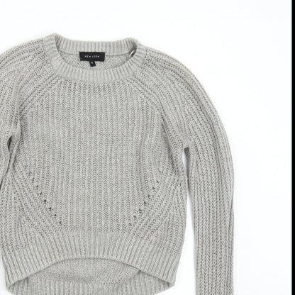 Womens UK Size 6 New Look Grey Pullover Jumper
