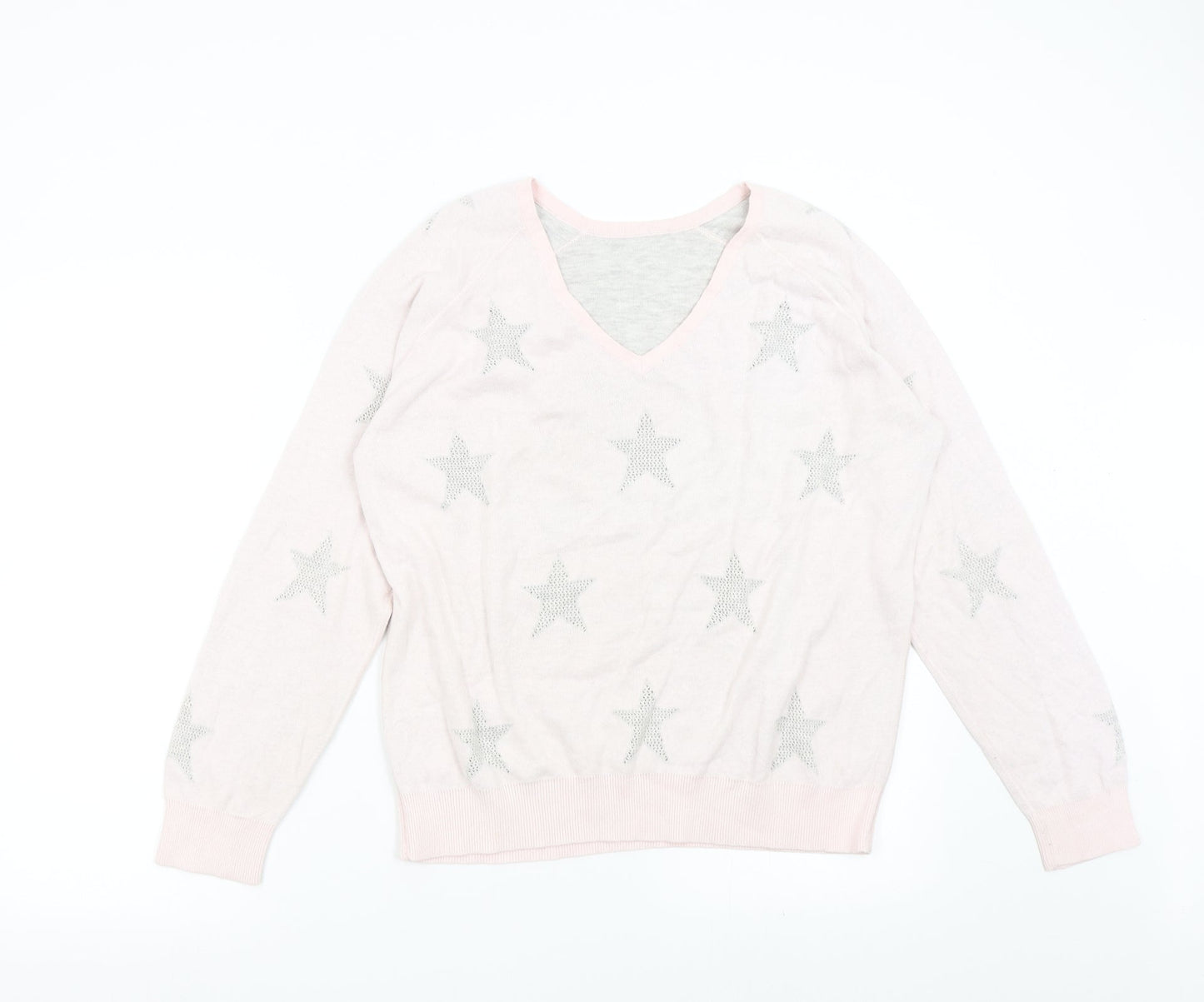 Womens UK Size L Preworn Pink Pullover Jumper