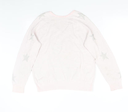 Womens UK Size L Preworn Pink Pullover Jumper