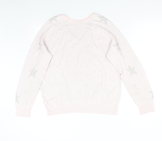 Womens UK Size L Preworn Pink Pullover Jumper