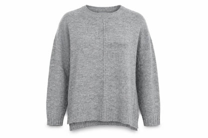 Front view of B. Young women’s grey knit jumper, size M