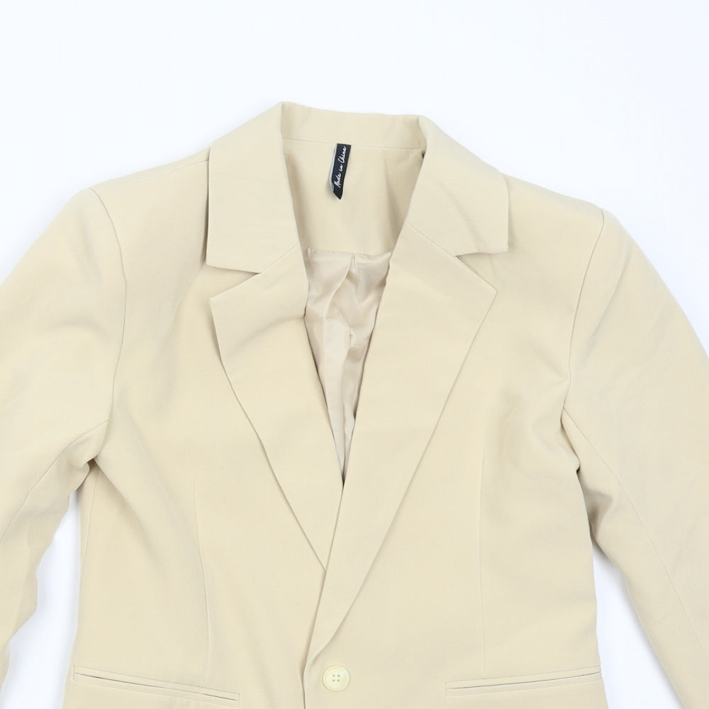 Womens UK Size 10 Preworn Regular Beige Suit Jacket