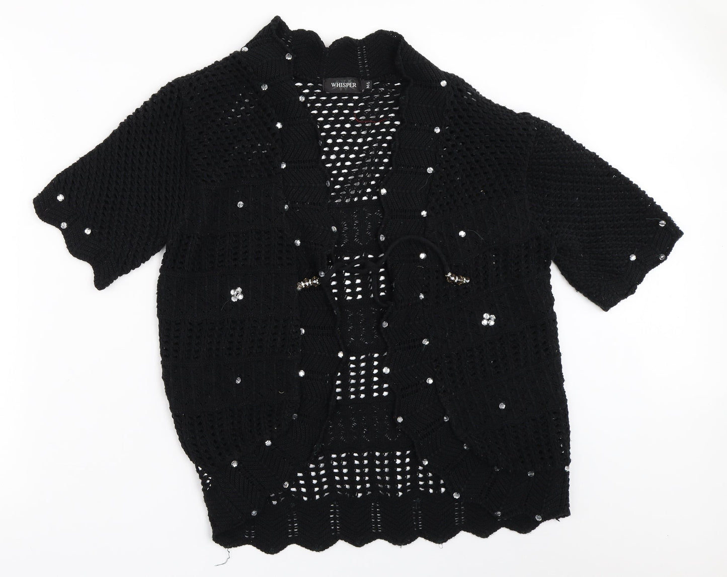 Womens UK Size M Whisper Black Cardigan Jumper