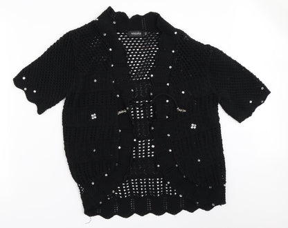Womens UK Size M Whisper Black Cardigan Jumper
