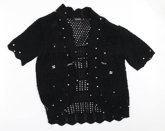 Womens UK Size M Whisper Black Cardigan Jumper
