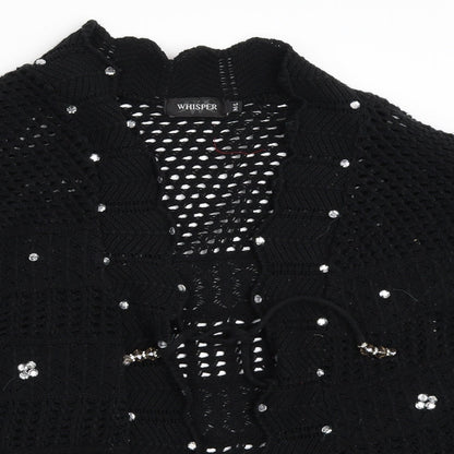 Womens UK Size M Whisper Black Cardigan Jumper