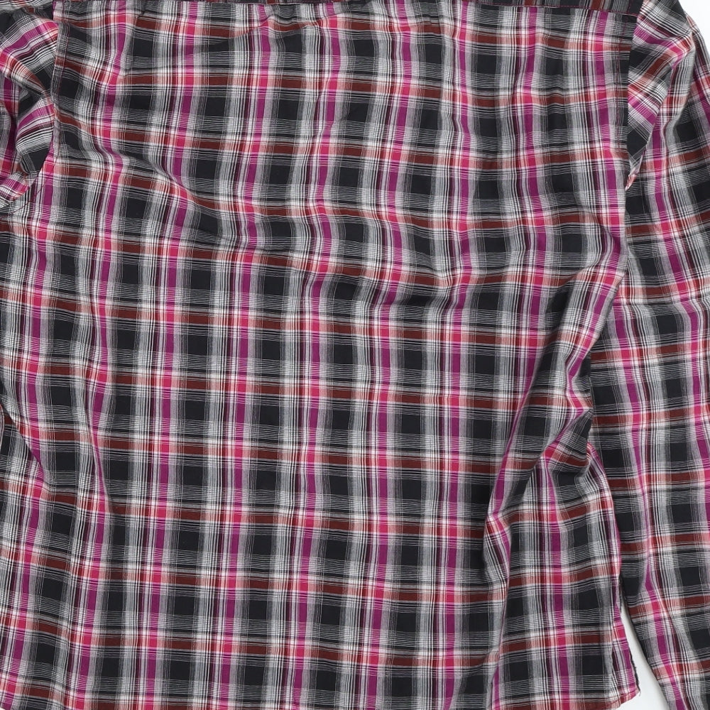 B-Line Mens Black Check   Button-Up Size L