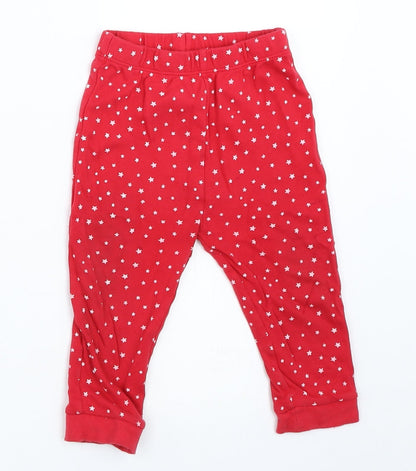 George Girls Red Solid  Capri Pyjama Pants Size 12-18 Months