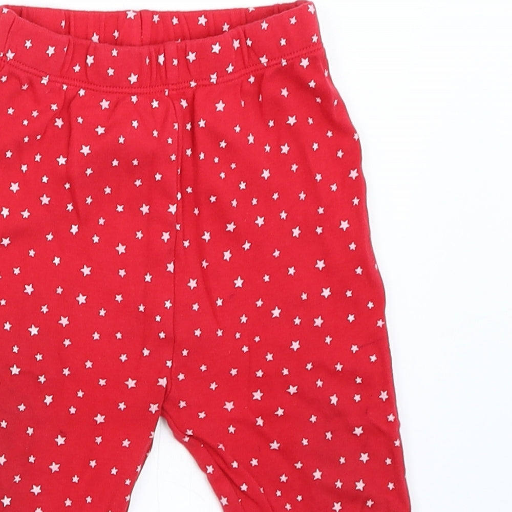 George Girls Red Solid  Capri Pyjama Pants Size 12-18 Months