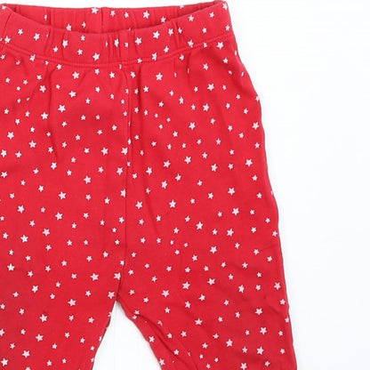 George Girls Red Solid  Capri Pyjama Pants Size 12-18 Months