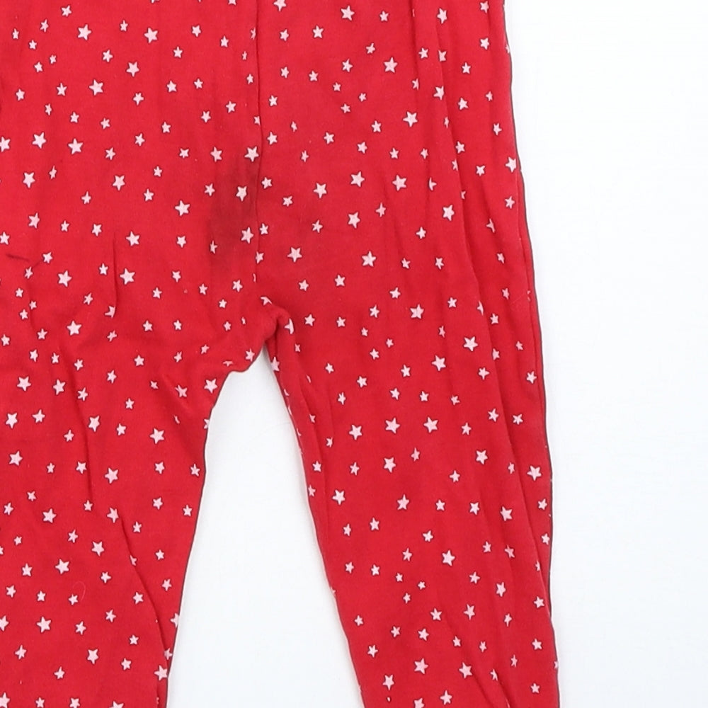 George Girls Red Solid  Capri Pyjama Pants Size 12-18 Months