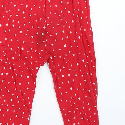 George Girls Red Solid  Capri Pyjama Pants Size 12-18 Months