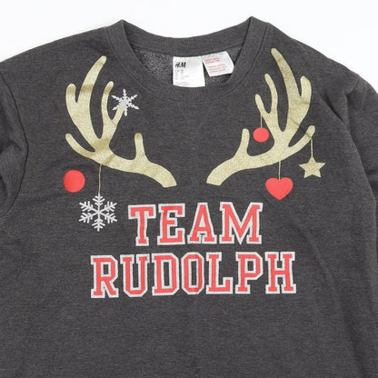 H&M Womens Grey   Pullover Sweatshirt Size XS  - christmas