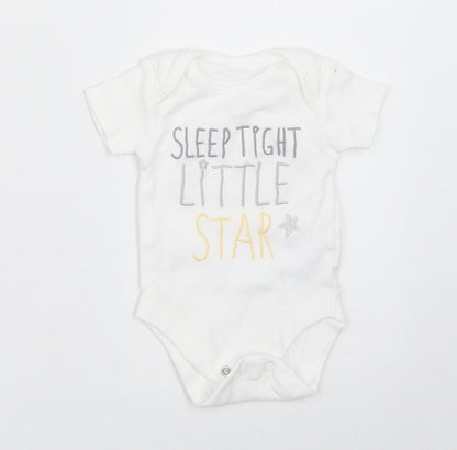 George Baby White   Babygrow One-Piece Size 0-3 Months