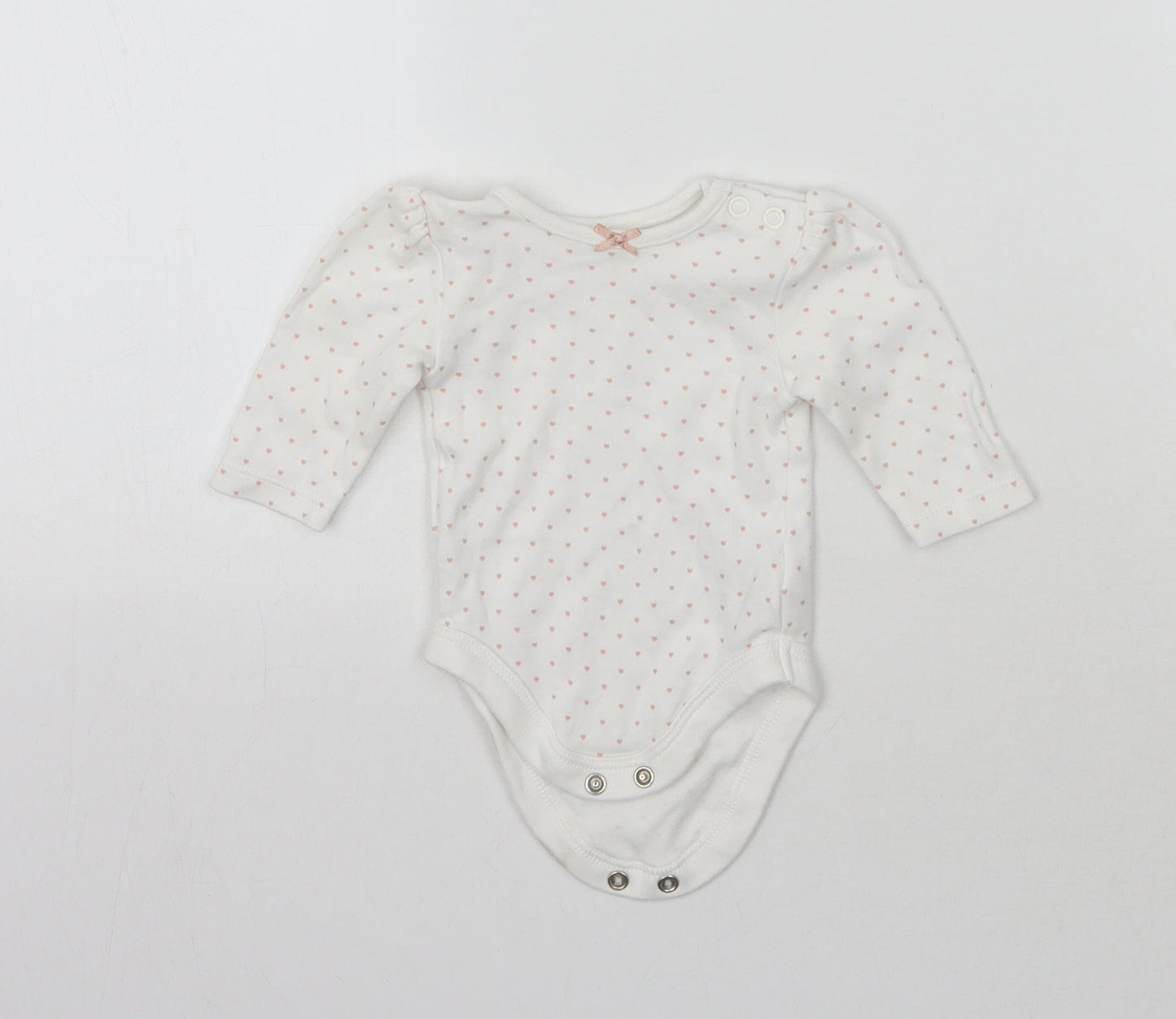 George Girls White Polka Dot  Babygrow One-Piece Size Newborn