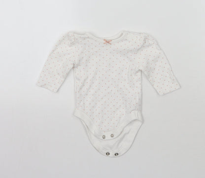 George Girls White Polka Dot  Babygrow One-Piece Size Newborn