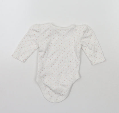 George Girls White Polka Dot  Babygrow One-Piece Size Newborn