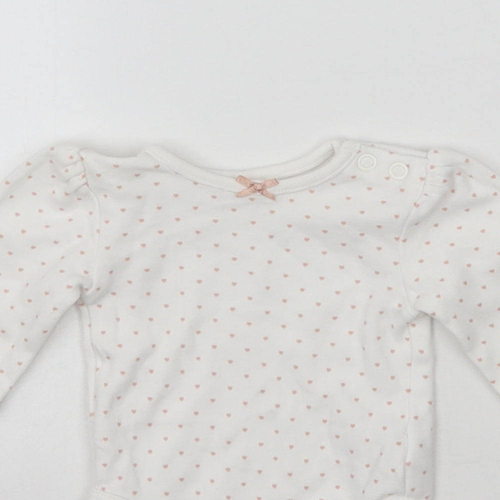 George Girls White Polka Dot  Babygrow One-Piece Size Newborn