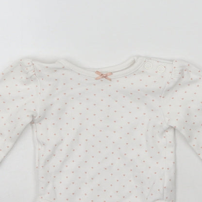 George Girls White Polka Dot  Babygrow One-Piece Size Newborn