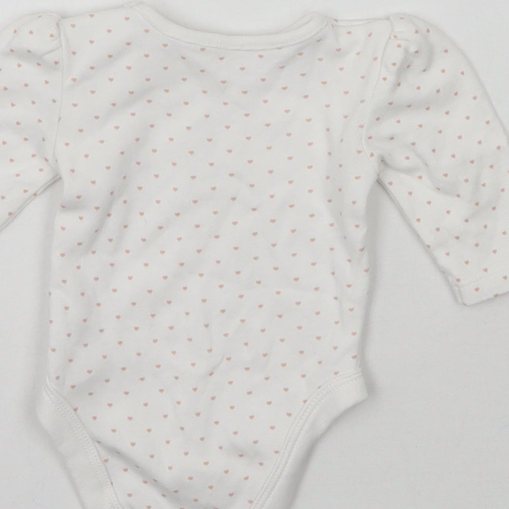 George Girls White Polka Dot  Babygrow One-Piece Size Newborn