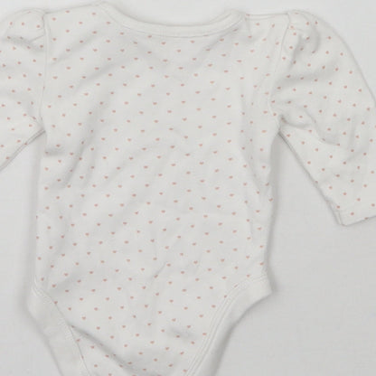 George Girls White Polka Dot  Babygrow One-Piece Size Newborn