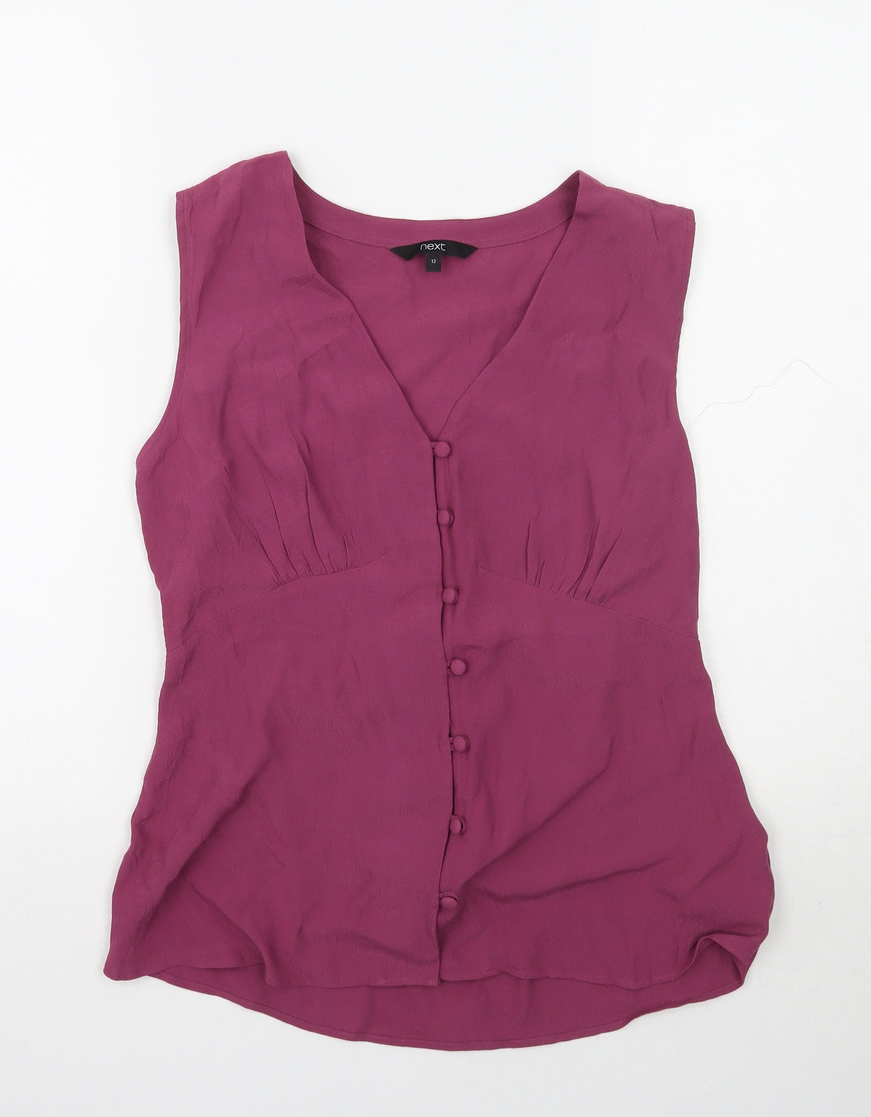 Womens UK Size 12 NEXT Purple Basic Button-Up