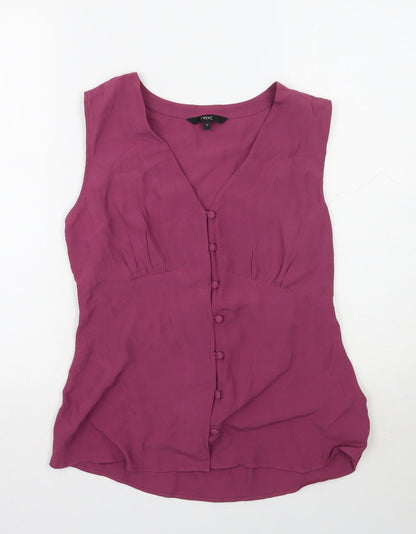 Womens UK Size 12 NEXT Purple Basic Button-Up