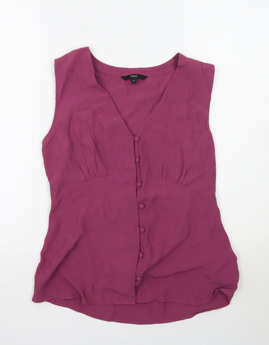 Womens UK Size 12 NEXT Purple Basic Button-Up