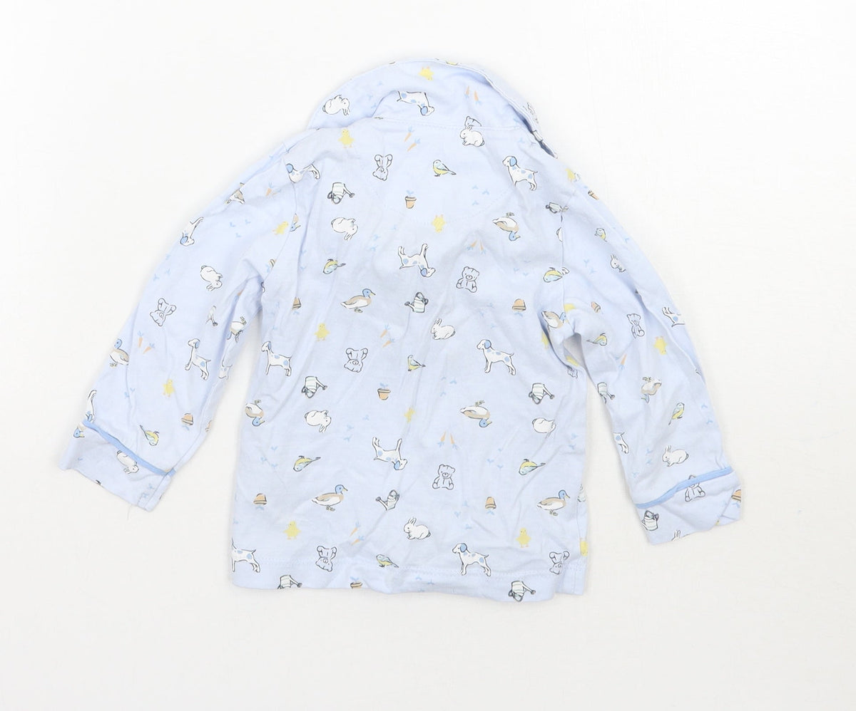 Back view of Nutmeg Baby Blue Geometric Basic Button-Up, size 9-12, Months