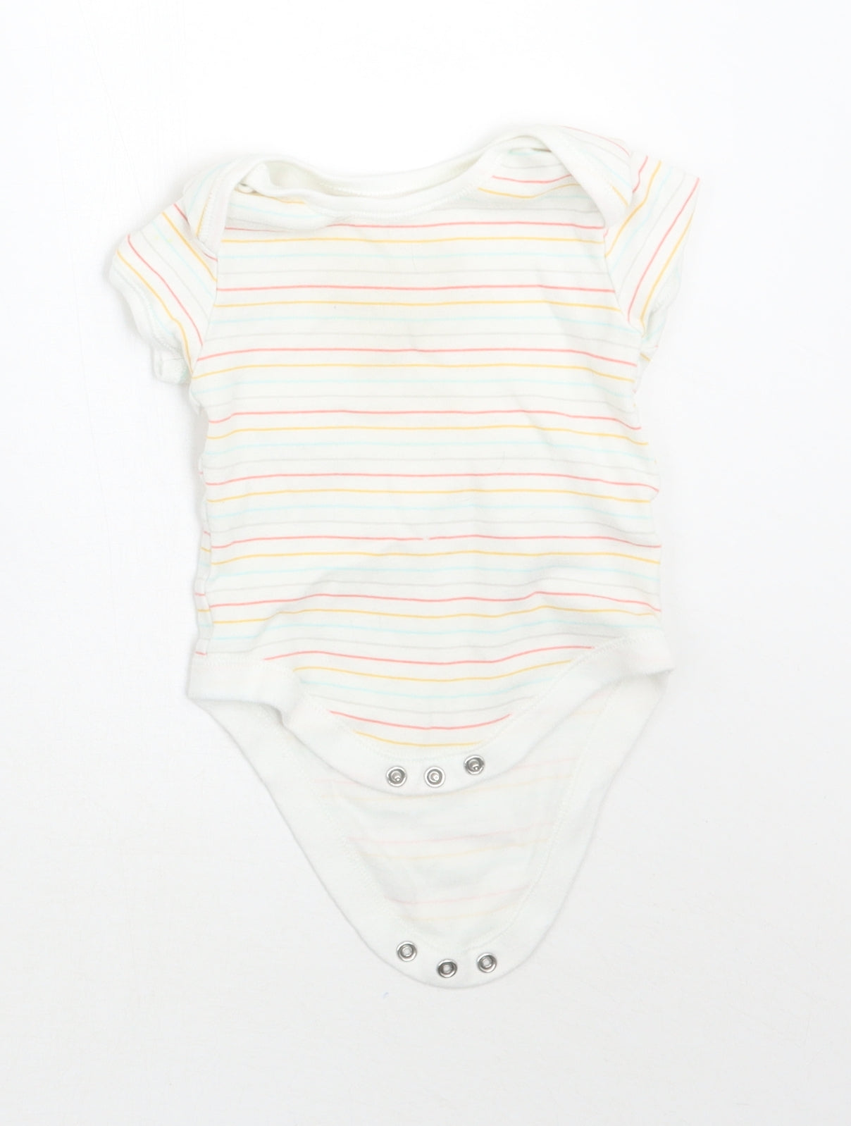 Primark Baby White Striped  Babygrow One-Piece Size 6-9 Months
