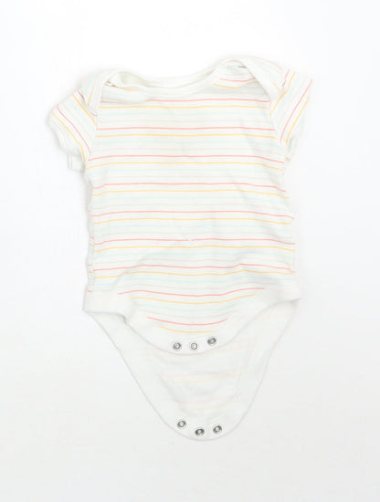 Primark Baby White Striped  Babygrow One-Piece Size 6-9 Months