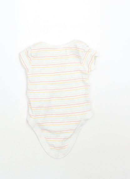 Primark Baby White Striped  Babygrow One-Piece Size 6-9 Months