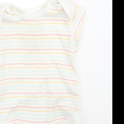 Primark Baby White Striped  Babygrow One-Piece Size 6-9 Months