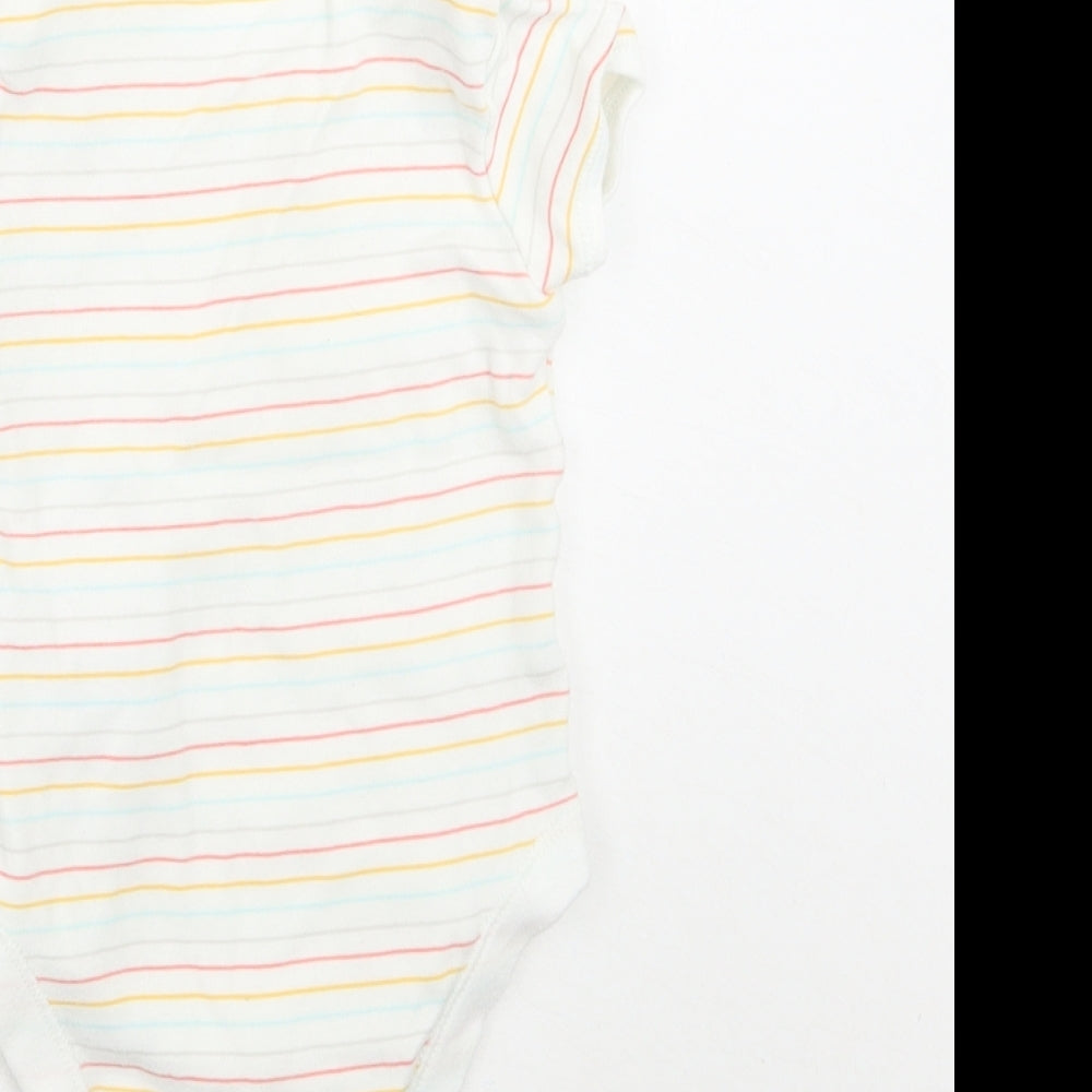 Primark Baby White Striped  Babygrow One-Piece Size 6-9 Months