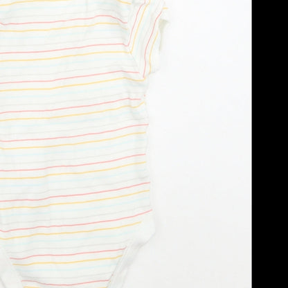Primark Baby White Striped  Babygrow One-Piece Size 6-9 Months