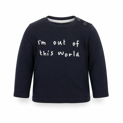 Front view of F&F girls’ blue jumper, size 9-12, months