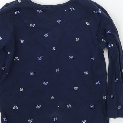 George Girls Blue Geometric  Basic T-Shirt Size 9-12 Months