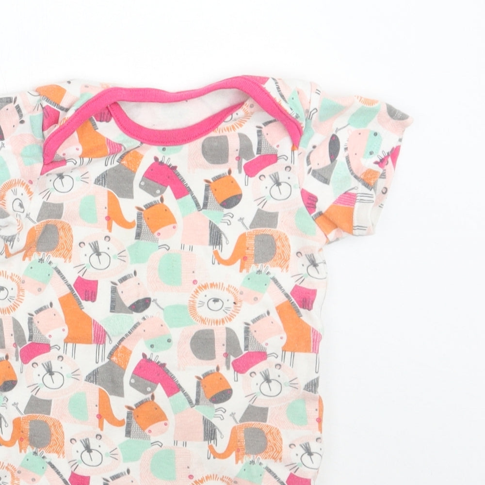TU Baby White Animal Print  Babygrow One-Piece Size 9-12 Months