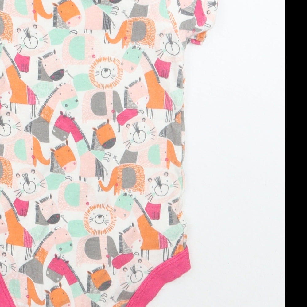 TU Baby White Animal Print  Babygrow One-Piece Size 9-12 Months