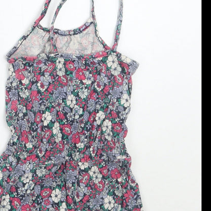 Gap Girls Blue Floral  Romper One-Piece Size 9-12 Months
