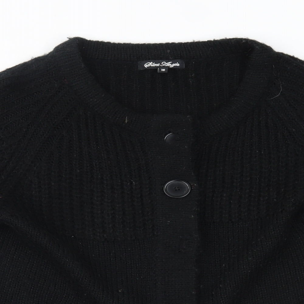 Silent Angels Womens Black   Cardigan Jumper Size 16