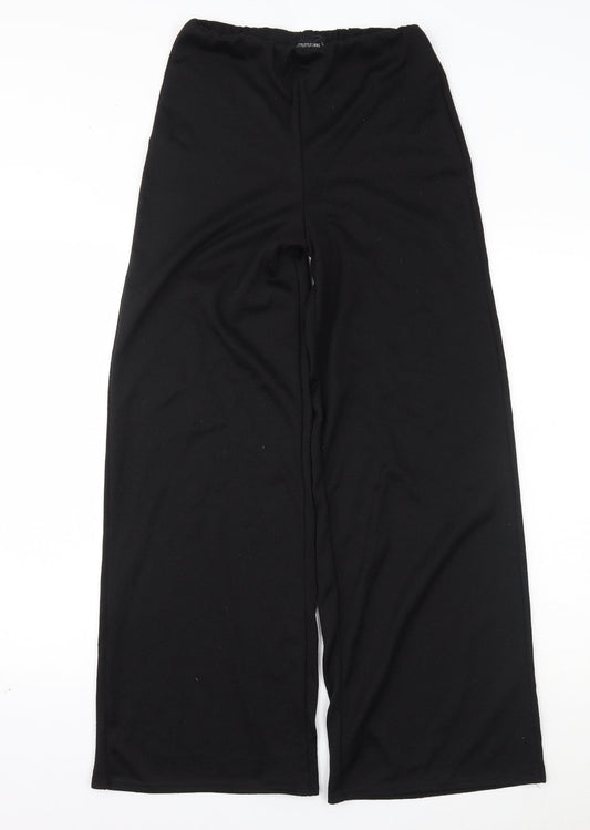 Womens UK Size 10 PRETTYLITTLETHING Regular Fit  Black Trousers