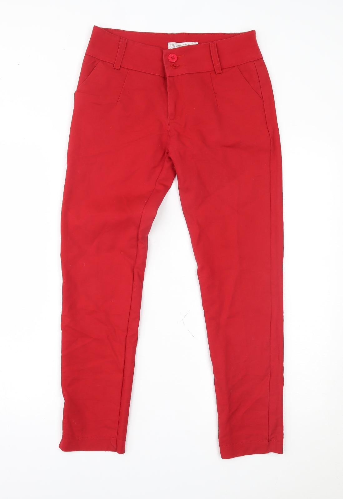 Womens UK Size L Preworn Regular Fit  Red Trousers