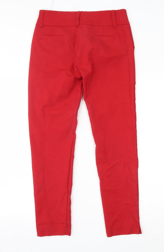 Womens UK Size L Preworn Regular Fit  Red Trousers