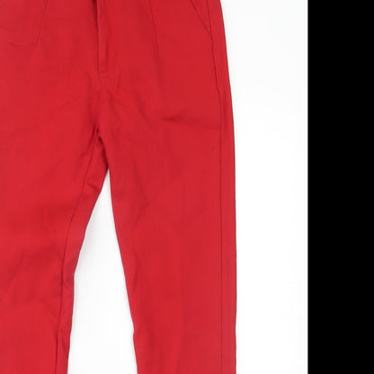 Womens UK Size L Preworn Regular Fit  Red Trousers