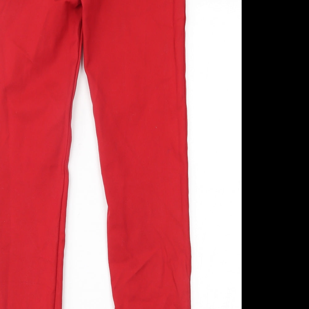 Womens UK Size L Preworn Regular Fit  Red Trousers