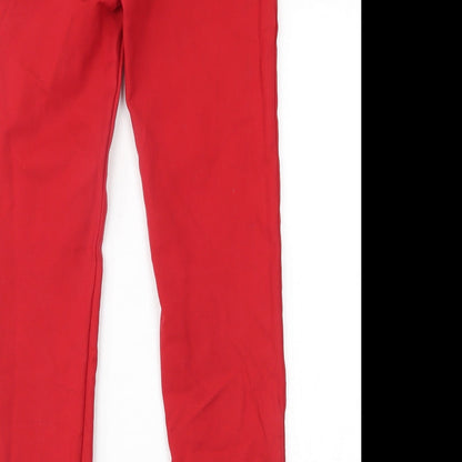 Womens UK Size L Preworn Regular Fit  Red Trousers