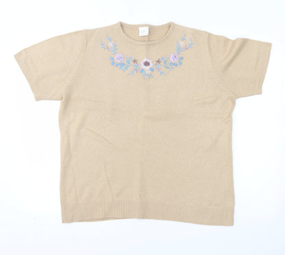 Classics Womens Beige   Basic T-Shirt Size 14