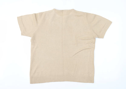 Classics Womens Beige   Basic T-Shirt Size 14