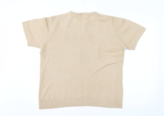 Classics Womens Beige   Basic T-Shirt Size 14